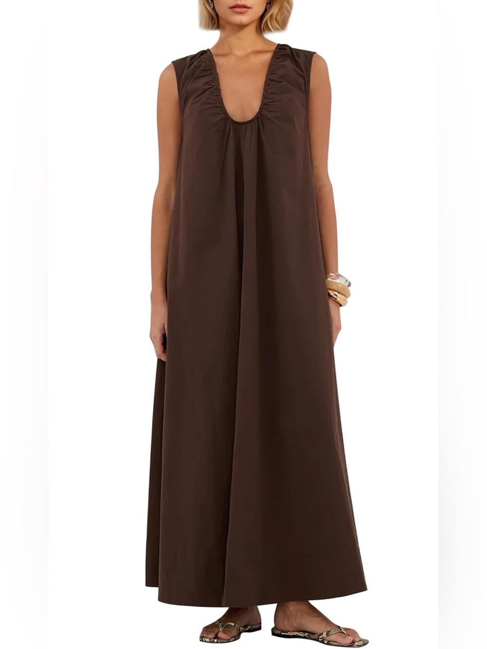 OLAPTA Women Summer Sleeveless Maxi Dress